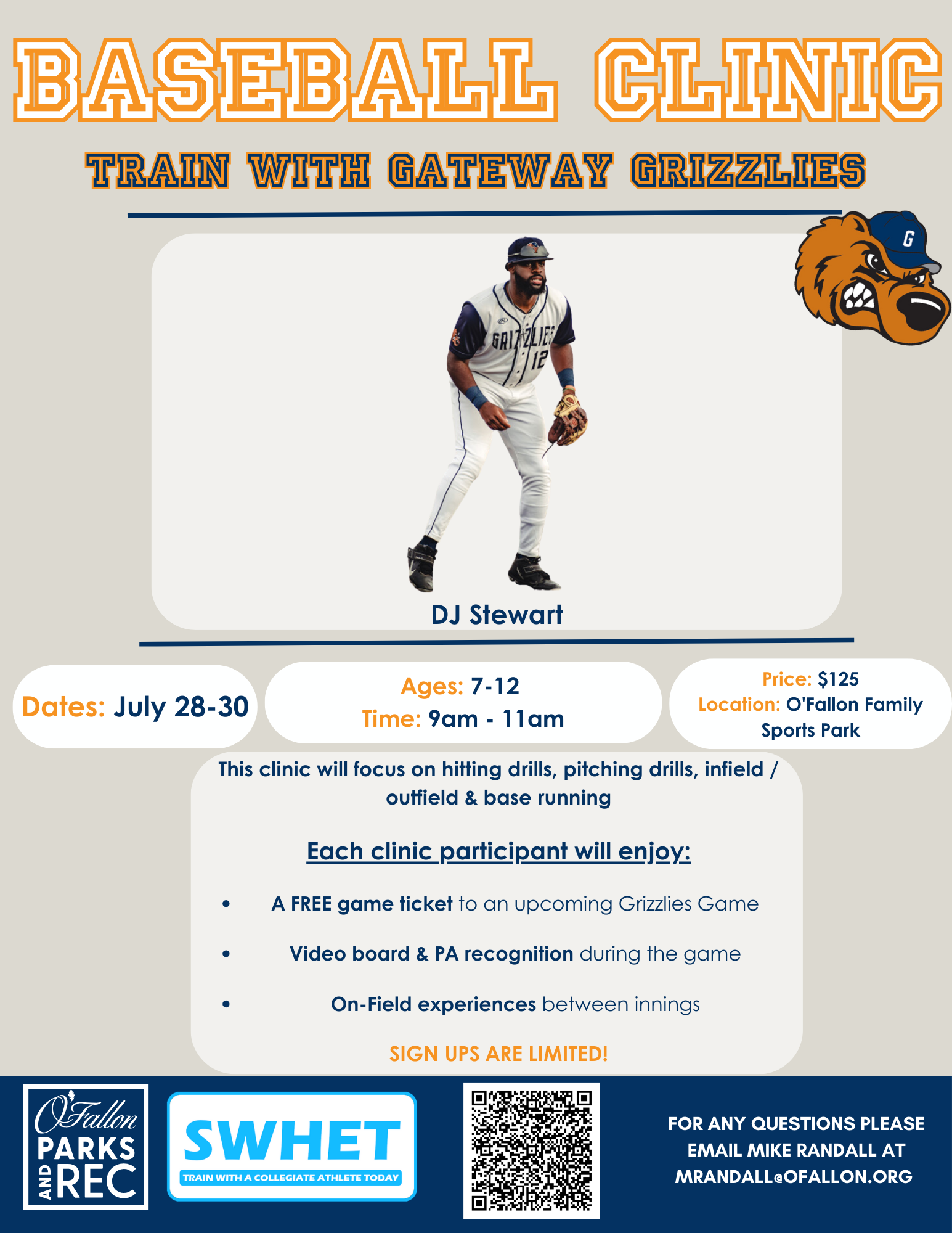 SWHET Baseball Clinics (feat. Gateway Grizzlies)
